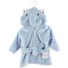 Hudson Baby Unisex Baby Plush Animal Face Robe, Blue Elephant, One Size, 0-9 Months