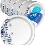 Dixie Everyday Paper Plates,10 1/16" Dinner Size Printed Disposable Plate, 220 Count (5 Packs of 44 Plates)
