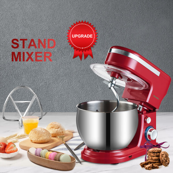 BioloMix 1200W 5L stainless steel bowl 6 speeds kitchen support food mixer cream egg whisk dough kneading mixer