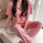 Women's short sleeve pajamas and long pants, cotton set, cute, cartoon, home wear, 15 styles, new collection