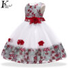 Children's wedding dress, floral pattern, elegant girls prom dress, summer princess party dress, 8 years old