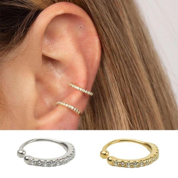 1PC Tiny Ear Cuff, Dainty Conch Huggie CZ Ear Cuff Non Pierced CZ Ear Cuff Nose Ring Fashion Jewelry