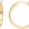 PAVOI 14K Gold Plated 925 Sterling Silver Post Lightweight Hoops | 20mm | Gold Hoop Earrings for Women
