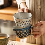 310ml Japanese Vintage Ceramic Mug Handgrip Cup For Breakfast Milk Oatmeal Coffee Heat Resistant Office Home Drinkware Tool