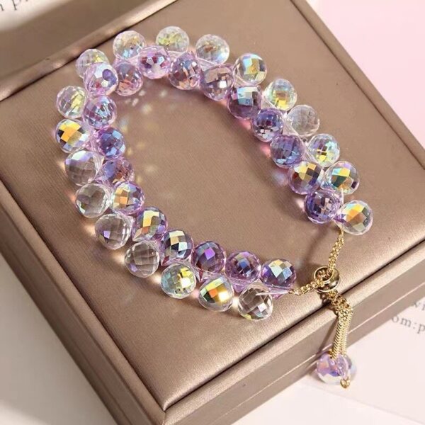 CARLIDANA New Artificial Austria Crystal Bracelet Fashion Shiny Stone Beads Elasticity Rope Strand Bracelets for Women Jewelry
